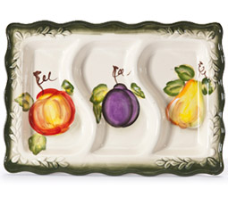 Ceramic 3-Section Oblong Tray