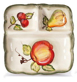 Ceramic 3-Section Square Tray