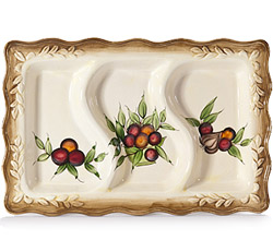 Ceramic 3-Section Oblong Tray