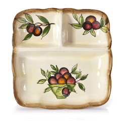 Ceramic 3-Section Square Tray