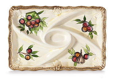 Ceramic 5-Section Oblong Tray