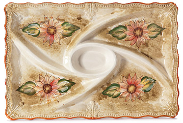 Ceramic 5-Section Oblong Tray