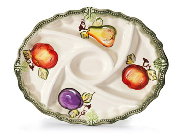 Ceramic 5-Section Oval tray