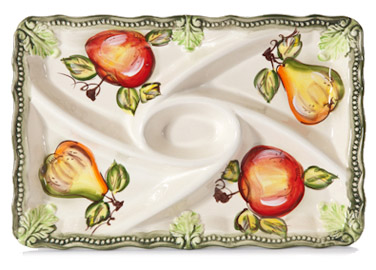  Ceramic 5-Section Oblong Tray
