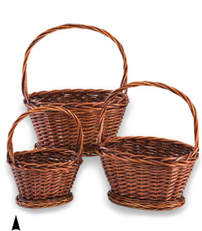 S/3 Oval Stained Willow Baskets w/Base #29/71811B