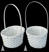 White Round Basket w/Liner #4118