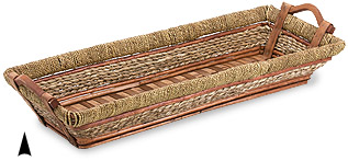 Oblong Seagrass Tray with Metal Rim #3/5027