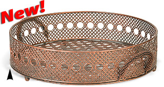 Round Seagrass Tray w/Metal Rim