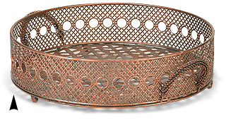Round Seagrass Tray w/Metal Rim