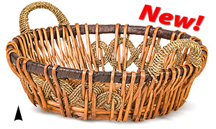 Round Seagrass Tray w/Metal Rim