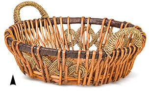 Round Seagrass Tray w/Metal Rim