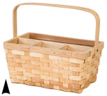 Lined Wood Picnic Basket #5/631