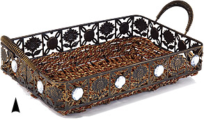Round Willow Tray with Star