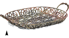 Square Willow Tray with 5 Sections