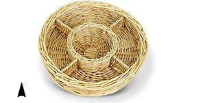 Round Willow Tray with 5 Sections