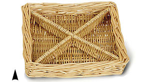 Square Willow Tray with 4 Sections