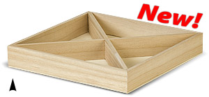 Square Willow Tray with 4 Sections