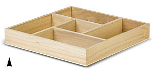 Square Willow Tray with 5 Sections