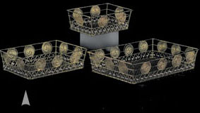 S/3 Fancy Wire Trays